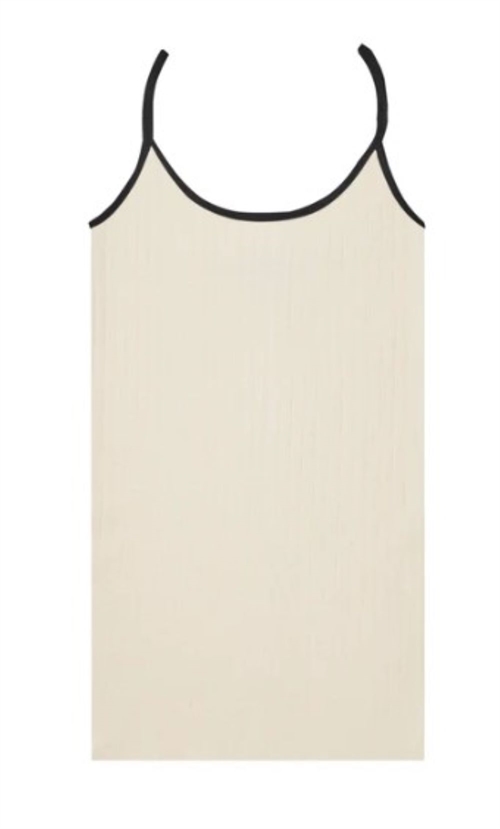 NØRGAARD PAA STRØGET STRAP TOP KONTRAST ECRU/BLACK